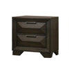 Fema Nightstand | 2 Bevel Drawers | Nickel Handles | Espresso Brown Wood