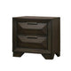 Fema Nightstand | 2 Bevel Drawers | Nickel Handles | Espresso Brown Wood