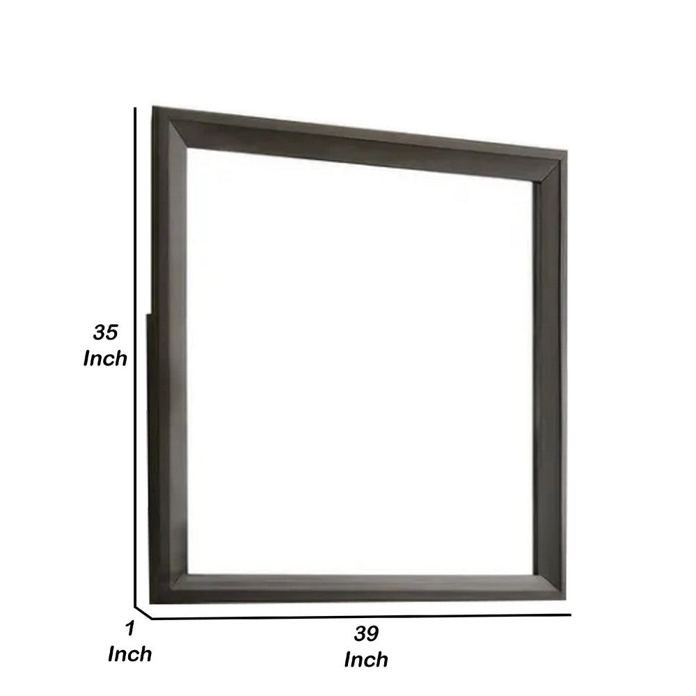 Fema Dresser Mirror | 35’’ Bevel Edge Frame | Brown Wood BM339481