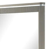 Gema Dresser Mirror | 38’’ Light Gray Wood | Reeded Design | Silver Accents BM339482