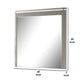 Gema Dresser Mirror | 38’’ Light Gray Wood | Reeded Design | Silver Accents BM339482