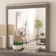 Gema Dresser Mirror | 38’’ Light Gray Wood | Reeded Design | Silver Accents BM339482
