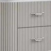 Gema Nightstand | 2 Drawers | Cultured Stone Top | Gray Wood | Silver Trim BM339483