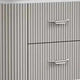 Gema Nightstand | 2 Drawers | Cultured Stone Top | Gray Wood | Silver Trim BM339483