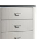 Alda Tall Dresser Chest | 5 Drawers | Black Stone Top | Gray Wood | Silver BM339484