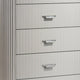 Alda Tall Dresser Chest | 5 Drawers | Black Stone Top | Gray Wood | Silver BM339484