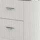 Alda Nightstand w 2 Drawers | Black Stone Top | Light Gray Wood | Silver BM339485