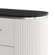 Alda Nightstand w 2 Drawers | Black Stone Top | Light Gray Wood | Silver BM339485