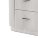 Alda Nightstand w 2 Drawers | Black Stone Top | Light Gray Wood | Silver BM339485
