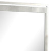Alda Dresser Mirror | Rectangular Gray Reeded Wood | Silver Trim | 38x40 BM339486