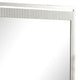 Alda Dresser Mirror | Rectangular Gray Reeded Wood | Silver Trim | 38x40 BM339486