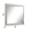 Alda Dresser Mirror | Rectangular Gray Reeded Wood | Silver Trim | 38x40 BM339486