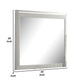 Alda Dresser Mirror | Rectangular Gray Reeded Wood | Silver Trim | 38x40 BM339486