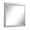 Alda Dresser Mirror | Rectangular Gray Reeded Wood | Silver Trim | 38x40 BM339486