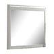 Alda Dresser Mirror | Rectangular Gray Reeded Wood | Silver Trim | 38x40 BM339486