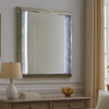 Levi Dresser Mirror | 38’’ | Leaf Pattern Molding w LED | Dark Gray Wood BM339487