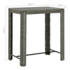 Outdoor Bar Height Table | Powder Coated Steel | 40’’ | Gray Wicker Rattan BM339647