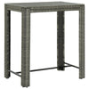 Outdoor Bar Height Table | Powder Coated Steel | 40" | Gray Wicker Rattan