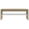 39’’ Coffee Table w Shelf | Rectangular | Oak Beige & White Wood BM339648