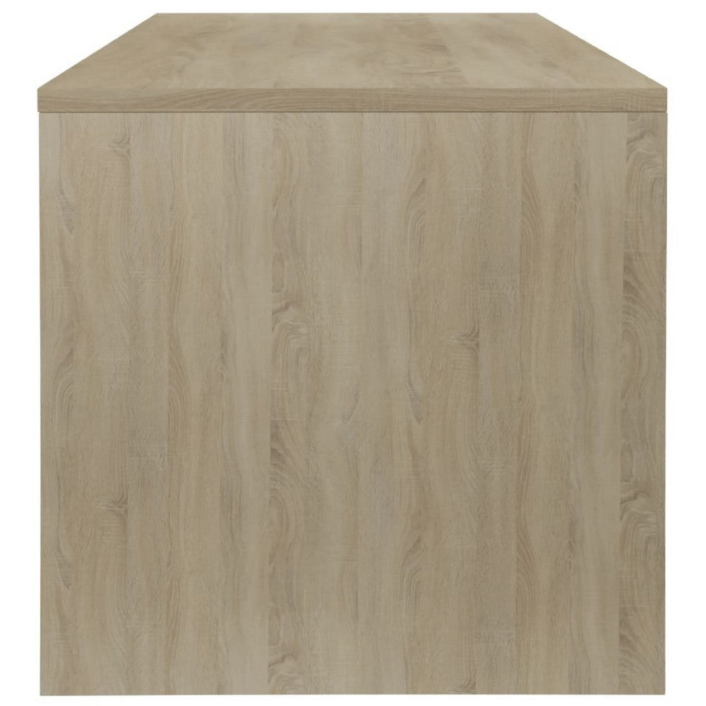 39’’ Coffee Table w Shelf | Rectangular | Oak Beige & White Wood BM339648