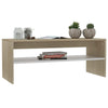 39’’ Coffee Table w Shelf | Rectangular | Oak Beige & White Wood BM339648