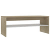 39" Coffee Table w Shelf | Rectangular | Oak Beige & White Wood