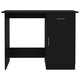 Ami Office Desk | 1 Drawer & Cabinet Door | Black Wood | Chrome Handle BM339649