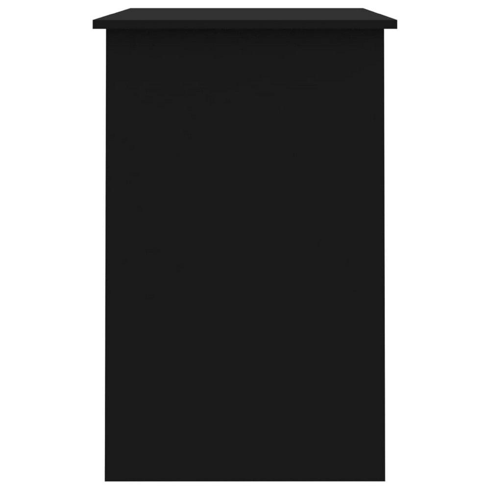 Ami Office Desk | 1 Drawer & Cabinet Door | Black Wood | Chrome Handle BM339649