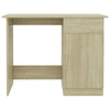 Ami Office Desk | 1 Drawer & Cabinet Door | Beige Wood | Chrome Handle BM339650
