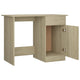 Ami Office Desk | 1 Drawer & Cabinet Door | Beige Wood | Chrome Handle BM339650