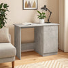 Ami Office Desk | 1 Drawer & Cabinet Door | Gray Wood | Chrome Handle