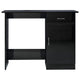 Ami Office Desk | 1 Drawer | 1 Cabinet | Glossy Black Wood | Chrome Handle BM339653