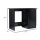 Ami Office Desk | 1 Drawer | 1 Cabinet | Glossy Black Wood | Chrome Handle BM339653