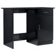 Ami Office Desk | 1 Drawer | 1 Cabinet | Glossy Black Wood | Chrome Handle