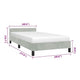 Moa Twin Size Bed Frame | Low Profile Headboard | Light Gray Velvet Upholstery BM339654
