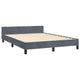 Moa Full Size Bed Frame | Low Profile Headboard | Dark Gray Velvet Upholstery BM339655