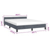 Moa Full Size Bed Frame | Low Profile Headboard | Dark Gray Velvet Upholstery BM339655