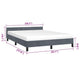 Moa Full Size Bed Frame | Low Profile Headboard | Dark Gray Velvet Upholstery BM339655