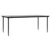 Jen Outdoor Garden Dining Table | 79’’ Glass Top | Black Steel Frame BM339656