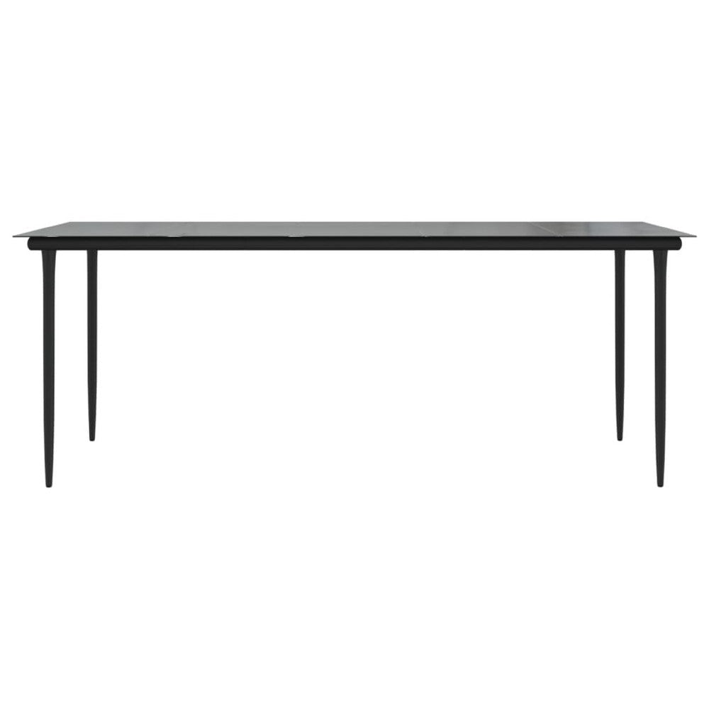 Jen Outdoor Garden Dining Table | 79’’ Glass Top | Black Steel Frame BM339656