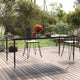 Jen Outdoor Garden Dining Table | 79" Glass Top | Black Steel Frame