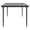 Jen Outdoor Garden Dining Table | 79’’ Glass Top | Black Steel Frame BM339656