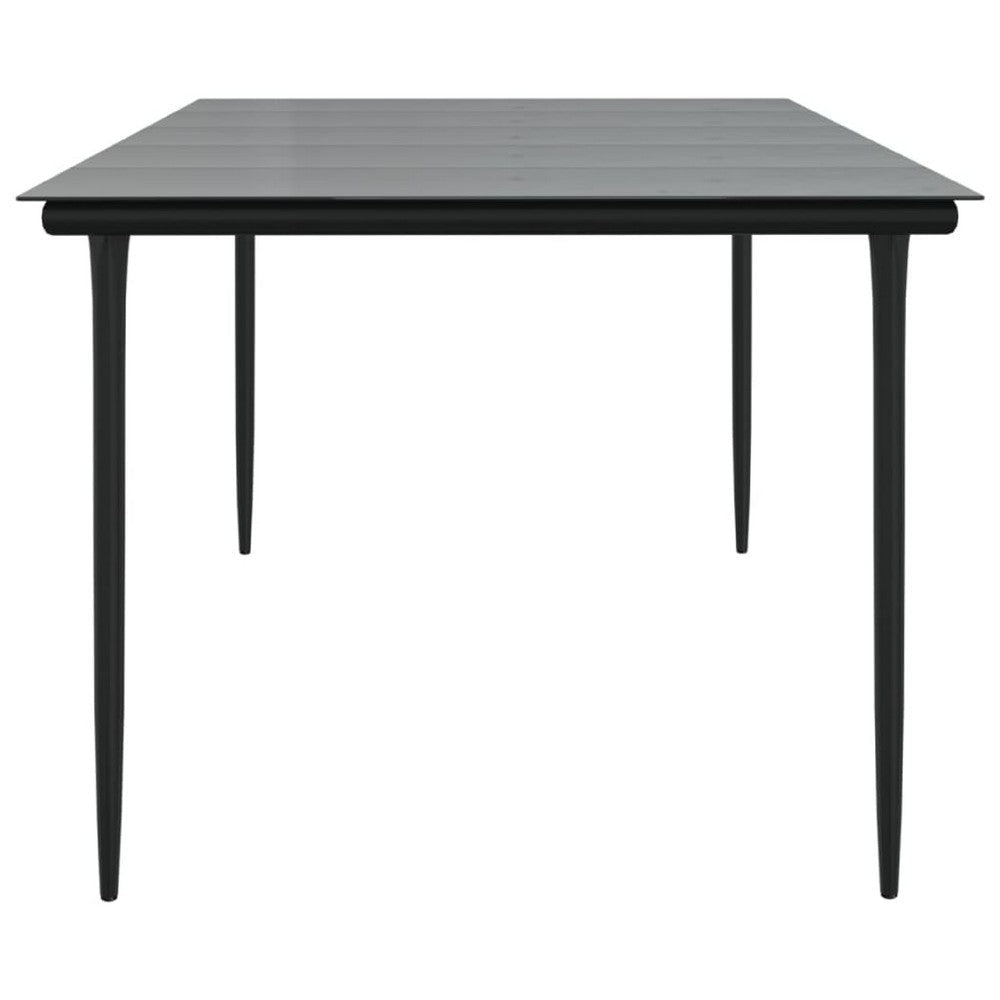 Jen Outdoor Garden Dining Table | 79’’ Glass Top | Black Steel Frame BM339656