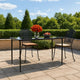 Jen Outdoor Garden Dining Table | 79" Glass Top | Black Steel Frame