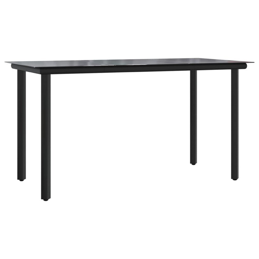 Jen Outdoor Garden Dining Table | Black Steel Frame | 79’’ Glass Top BM339657