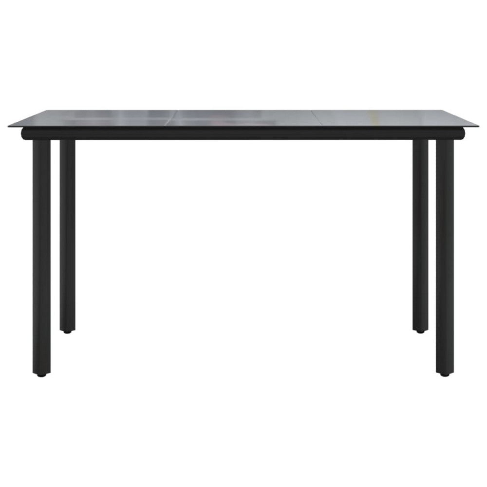 Jen Outdoor Garden Dining Table | Black Steel Frame | 79’’ Glass Top BM339657