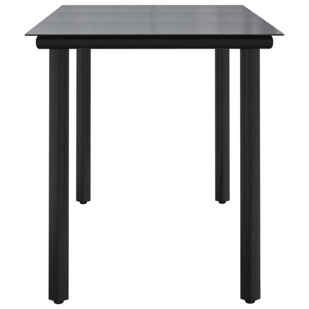 Jen Outdoor Garden Dining Table | Black Steel Frame | 79’’ Glass Top BM339657