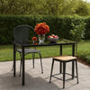 Jen Outdoor Garden Dining Table | Black Steel Frame | 79" Glass Top