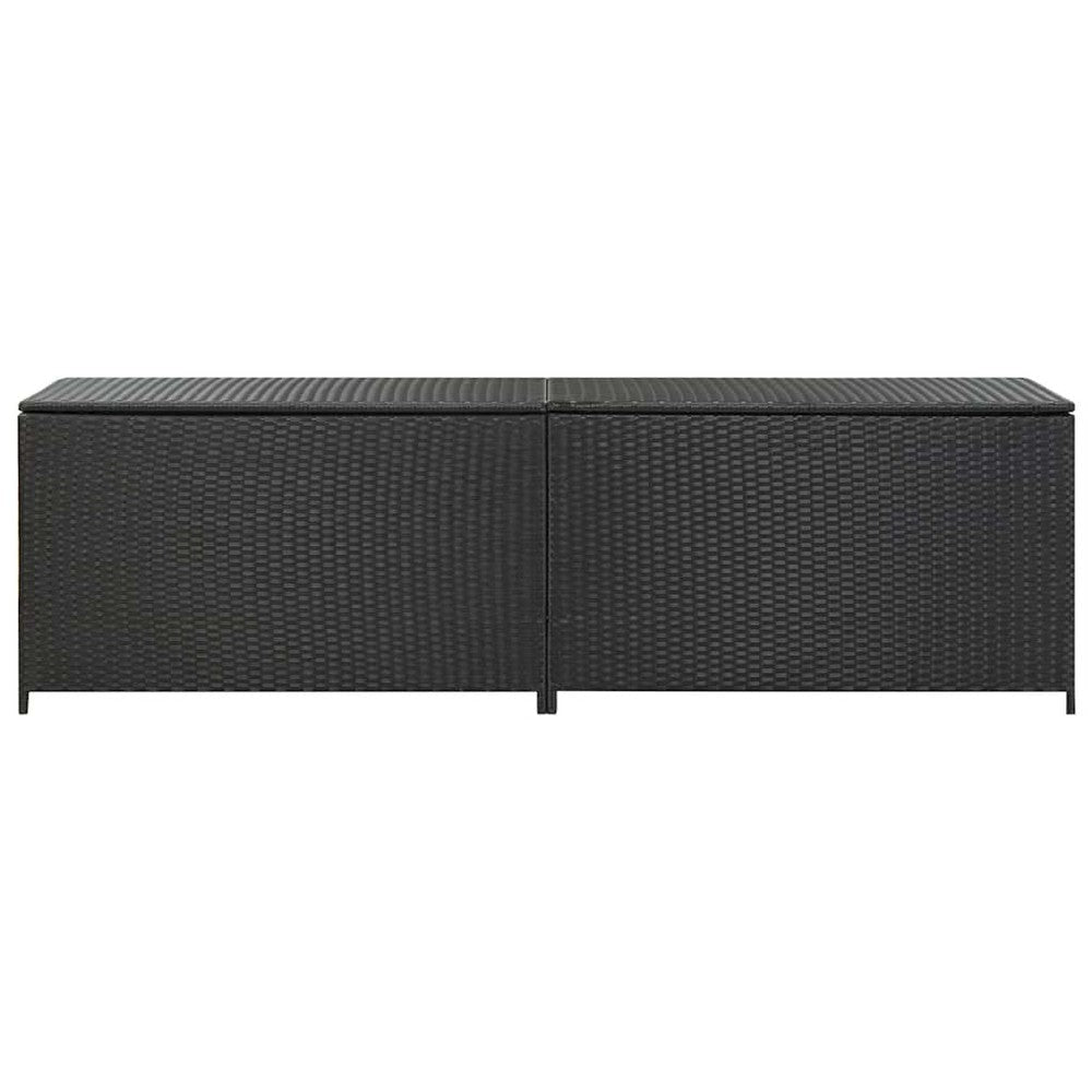 Jer Outdoor Storage Box w Gas Lift | 79’’ Black Rattan Woven BM339658