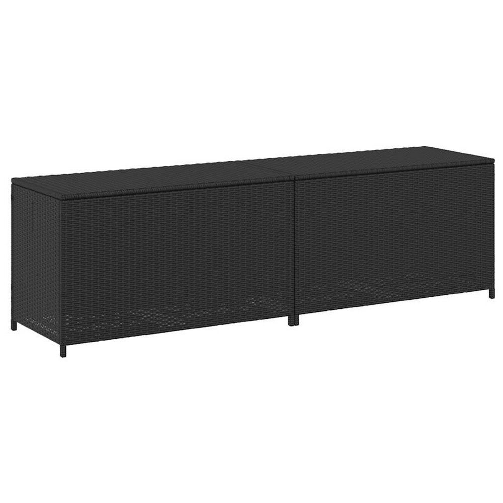 Jer Outdoor Storage Box w Gas Lift | 79’’ Black Rattan Woven BM339658